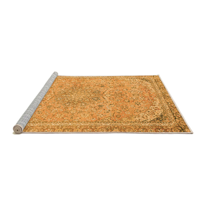 Sideview of Machine Washable Abstract Orange Modern Area Rugs, wshabs2809org