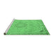 Sideview of Machine Washable Abstract Emerald Green Modern Area Rugs, wshabs2809emgrn