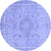 Round Abstract Blue Modern Rug, abs2809blu