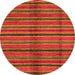 Round Oriental Orange Modern Rug, abs280org