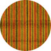 Round Oriental Yellow Modern Rug, abs280yw