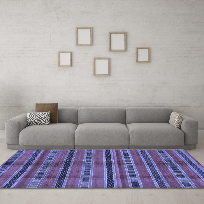 Machine Washable Oriental Blue Modern Rug in a Living Room, wshabs280blu