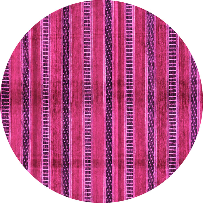 Round Oriental Pink Modern Rug, abs280pnk