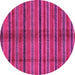 Round Oriental Pink Modern Rug, abs280pnk