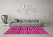 Machine Washable Oriental Pink Modern Rug in a Living Room, wshabs280pnk