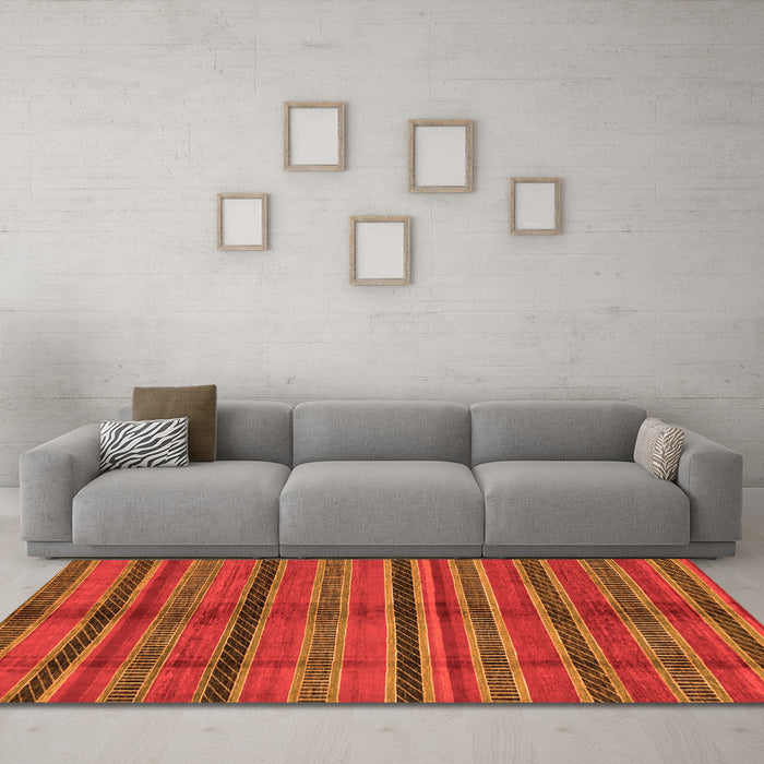 Machine Washable Oriental Orange Modern Area Rugs in a Living Room, wshabs280org