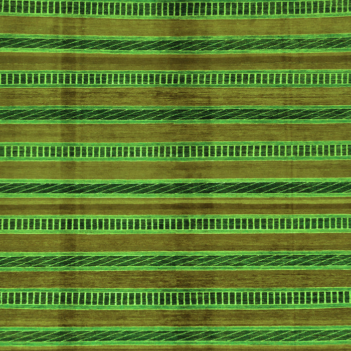 Square Machine Washable Oriental Green Modern Area Rugs, wshabs280grn