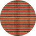 Round Abstract Red Oriental Rug, abs280