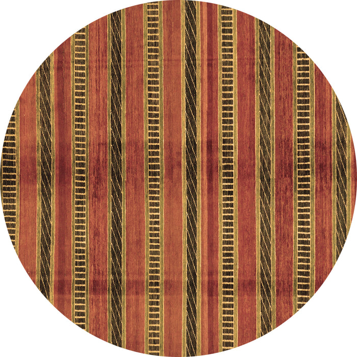 Round Oriental Brown Modern Rug, abs280brn
