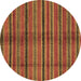 Round Oriental Brown Modern Rug, abs280brn