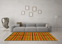 Machine Washable Oriental Yellow Modern Rug in a Living Room, wshabs280yw