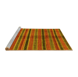 Sideview of Machine Washable Oriental Yellow Modern Rug, wshabs280yw