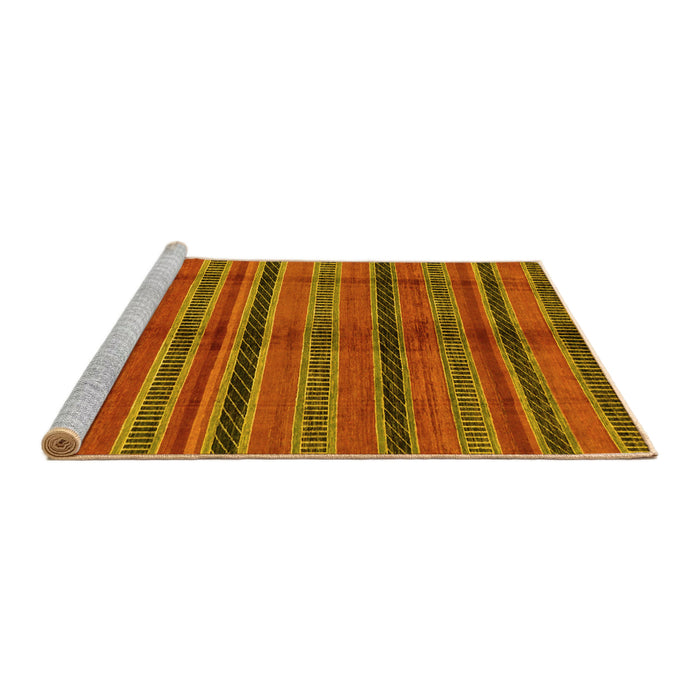 Sideview of Machine Washable Oriental Yellow Modern Rug, wshabs280yw