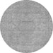 Round Abstract Gray Modern Rug, abs2810gry