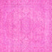 Square Machine Washable Abstract Pink Modern Rug, wshabs2810pnk