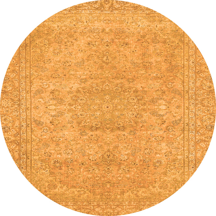 Round Abstract Orange Modern Rug, abs2810org