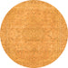 Round Abstract Orange Modern Rug, abs2810org