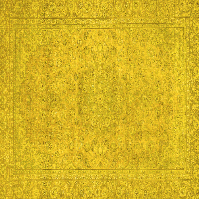 Square Abstract Yellow Modern Rug, abs2810yw