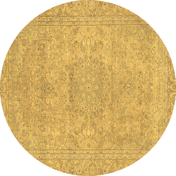 Round Abstract Brown Modern Rug, abs2810brn