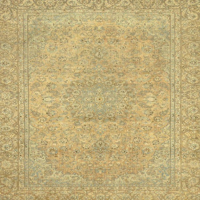 Square Machine Washable Abstract Chrome Gold Yellow Rug, wshabs2810