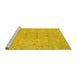 Sideview of Machine Washable Abstract Yellow Modern Rug, wshabs2810yw