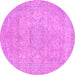 Round Abstract Purple Modern Rug, abs2810pur