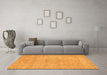 Machine Washable Abstract Orange Modern Area Rugs in a Living Room, wshabs2810org