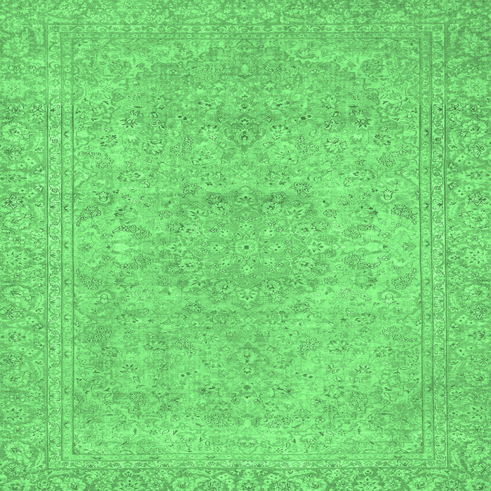 Square Abstract Emerald Green Modern Rug, abs2810emgrn