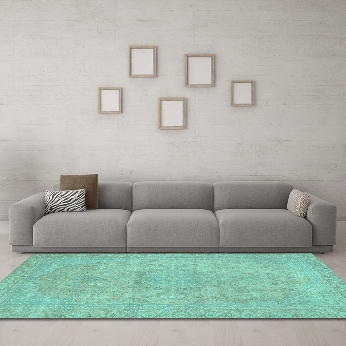 Machine Washable Abstract Light Blue Modern Rug in a Living Room, wshabs2810lblu