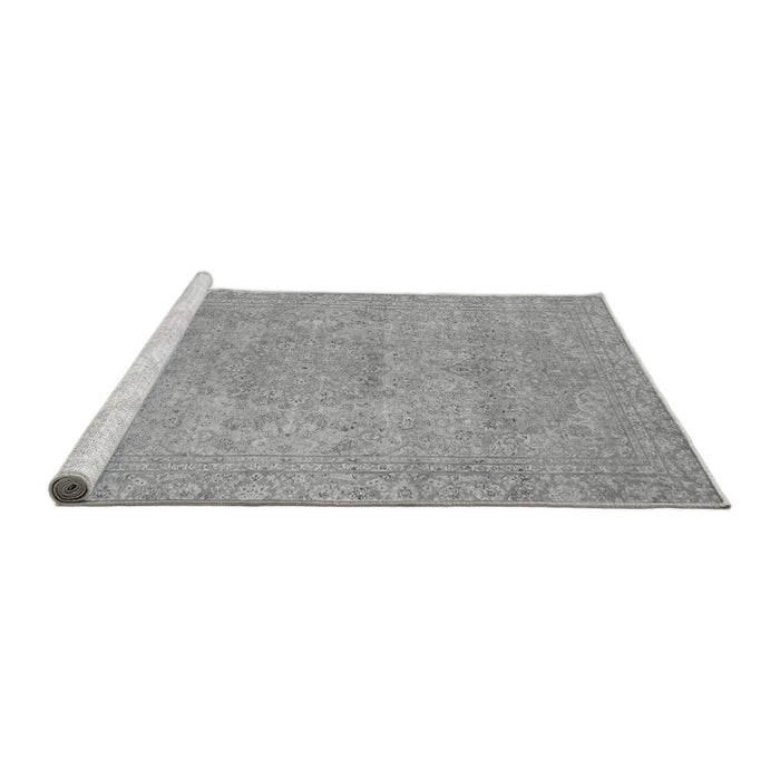 Sideview of Machine Washable Abstract Gray Modern Rug, wshabs2810gry