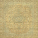 Square Abstract Chrome Gold Yellow Modern Rug, abs2810