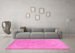 Machine Washable Abstract Pink Modern Rug in a Living Room, wshabs2811pnk