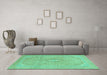 Machine Washable Abstract Turquoise Modern Area Rugs in a Living Room,, wshabs2811turq