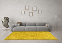 Machine Washable Abstract Yellow Modern Rug, wshabs2811yw