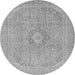 Round Abstract Gray Modern Rug, abs2811gry