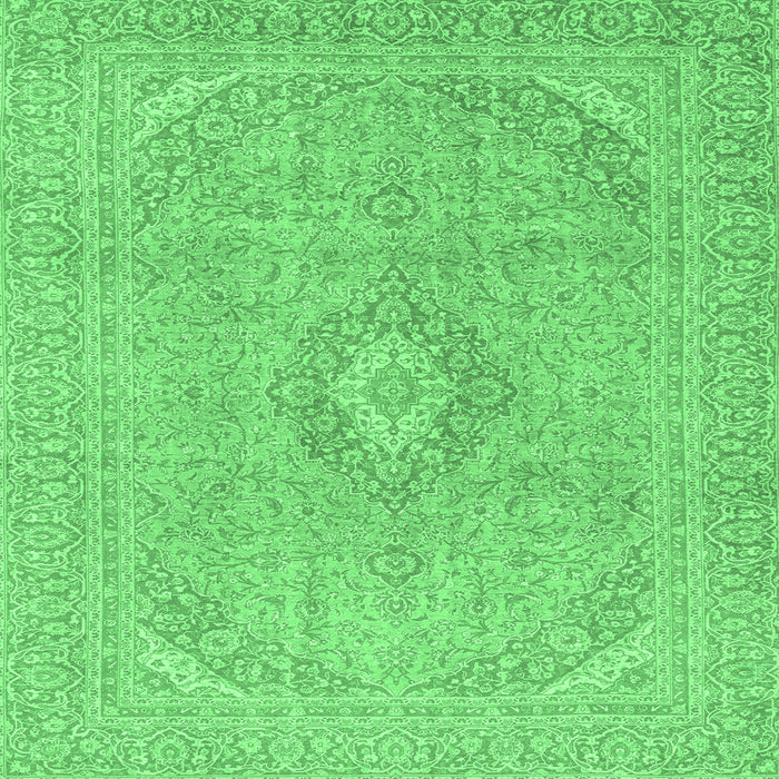 Square Abstract Emerald Green Modern Rug, abs2811emgrn