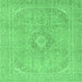 Square Abstract Emerald Green Modern Rug, abs2811emgrn