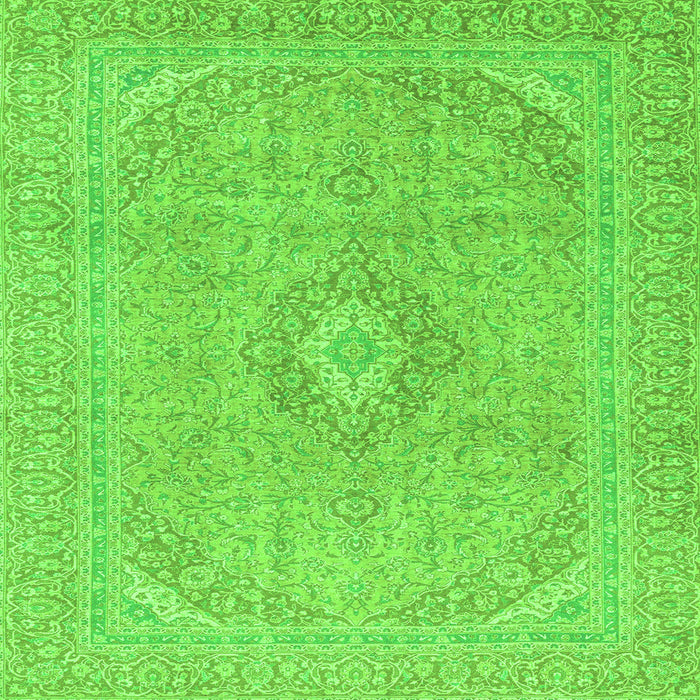 Square Abstract Green Modern Rug, abs2811grn