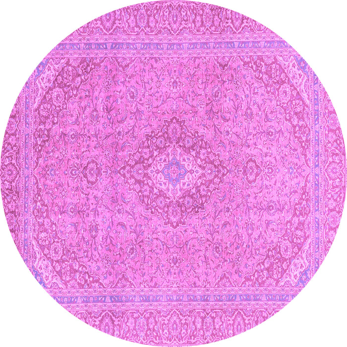 Round Machine Washable Abstract Purple Modern Area Rugs, wshabs2811pur
