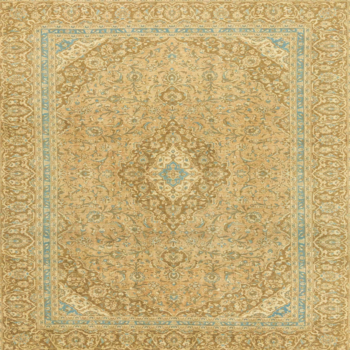 Square Abstract Chrome Gold Yellow Modern Rug, abs2811