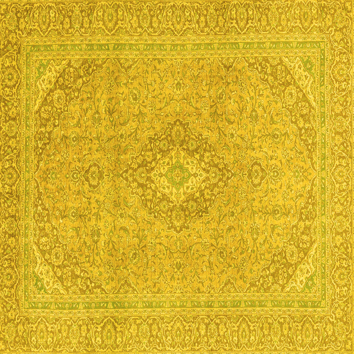 Square Abstract Yellow Modern Rug, abs2811yw