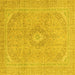 Square Abstract Yellow Modern Rug, abs2811yw