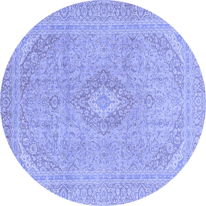 Round Abstract Blue Modern Rug, abs2811blu