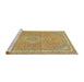 Sideview of Machine Washable Abstract Cinnamon Brown Rug, wshabs2812