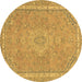 Round Abstract Brown Modern Rug, abs2812brn