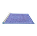 Sideview of Machine Washable Abstract Blue Modern Rug, wshabs2812blu