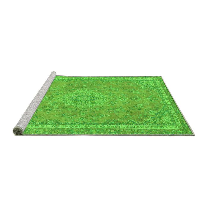 Sideview of Machine Washable Abstract Green Modern Area Rugs, wshabs2812grn