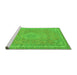 Sideview of Machine Washable Abstract Green Modern Area Rugs, wshabs2812grn