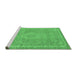 Sideview of Machine Washable Abstract Emerald Green Modern Area Rugs, wshabs2812emgrn