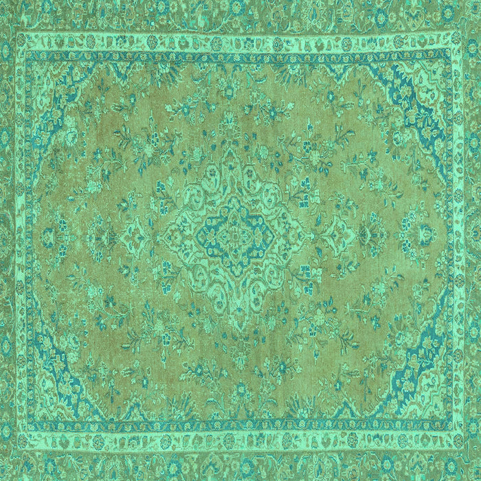 Square Machine Washable Abstract Turquoise Modern Area Rugs, wshabs2812turq